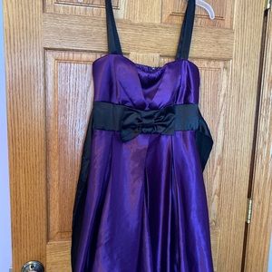 Purple and black homecoming dress